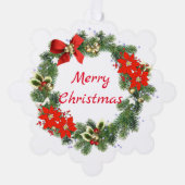 Rode en groene kerst krans papier Ornament Kaart (Voorkant)