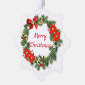 Rode en groene kerst krans papier Ornament Kaart (Links)