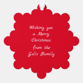 Rode en groene kerst krans papier Ornament Kaart (Achterkant)