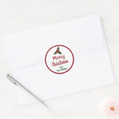 Rode en groene kerst met Holly Berries Ronde Sticker (Envelop)