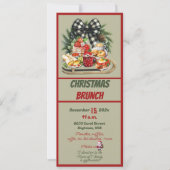 Rode en groene kerst ontwerp brunch uitnodiging (Voorkant)