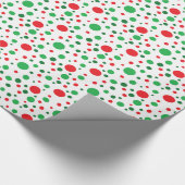 Rode en groene kerst Polka Dots Gift Wrap Cadeaupapier (Hoek)