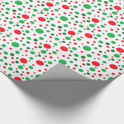 Rode en groene kerst Polka Dots Gift Wrap Cadeaupapier (Hoek)