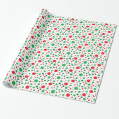 Rode en groene kerst Polka Dots Gift Wrap Cadeaupapier (Uitgerold)