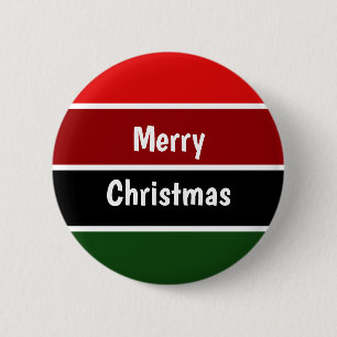 Rode en groene kerst ronde button 5,7 cm