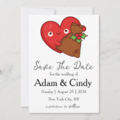 Rode en groene kerst save the date kaarten (Voorkant)