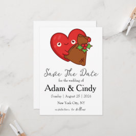 rode en groene kerst save the date kaarten