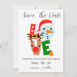 rode en groene kerst save the date kaarten