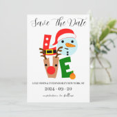 Rode en groene kerst save the date kaarten (Staand voorkant)