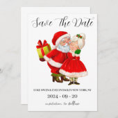 Rode en groene kerst save the date kaarten (Voorkant / Achterkant)
