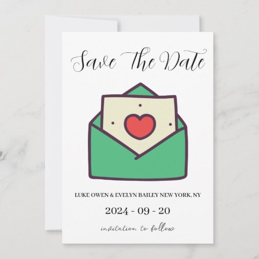 Rode en groene kerst save the date kaarten (Voorkant)