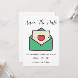 rode en groene kerst save the date kaarten