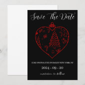 Rode en groene kerst save the date kaarten (Voorkant / Achterkant)