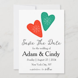 rode en groene kerst save the date kaarten