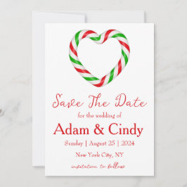 Rode en groene kerst save the date kaarten