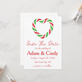 rode en groene kerst save the date kaarten