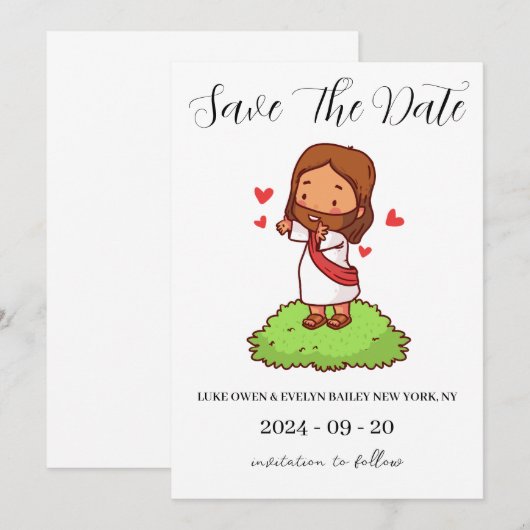 Rode en groene kerst save the date kaarten (Voorkant / Achterkant)