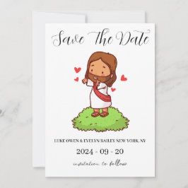 Rode en groene kerst save the date kaarten