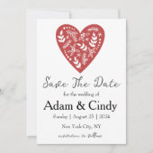 Rode en groene kerst save the date kaarten (Voorkant)