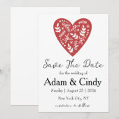 Rode en groene kerst save the date kaarten (Voorkant / Achterkant)