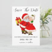 Rode en groene kerst save the date-kaarten kaart (Staand voorkant)