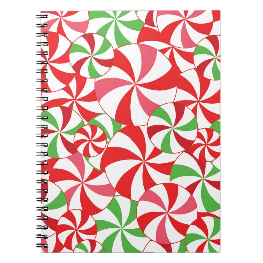 Rode en groene kerst snoepriet notebook notitieboek (Voorkant)
