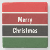 Rode en groene kerst stenen onderzetter (Voorkant)