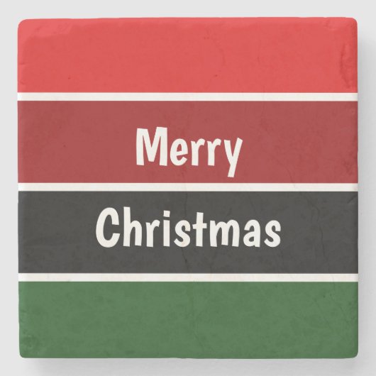 Rode en groene kerst stenen onderzetter (Voorkant)