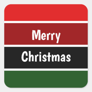 Rode en groene kerst vierkante sticker