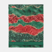 Rode en groene kerstagaat naam fleece deken (Voorkant)