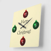 Rode en groene kerstballen vierkante klok (Hoek)