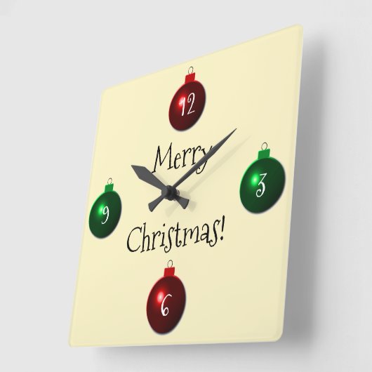 Rode en groene kerstballen vierkante klok (Hoek)