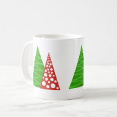 Rode en groene kerstbomen mok (Voorkant links)