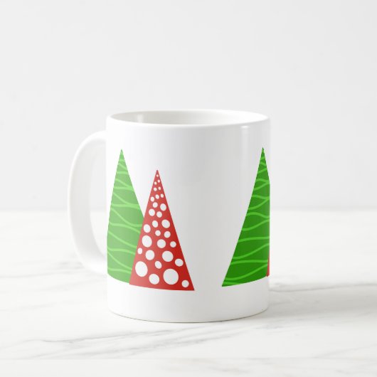 Rode en groene kerstbomen mok (Voorkant links)