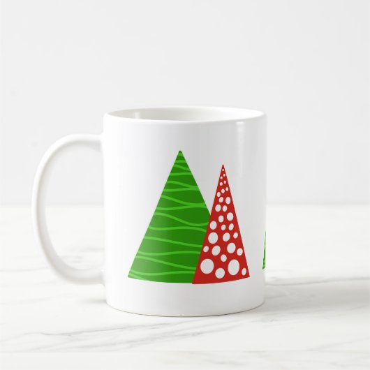 Rode en groene kerstbomen mok (Links)