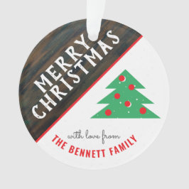 Rode en Groene Kerstboom Familie Vakantie Ornament