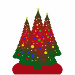 Rode en groene kerstboom fotobeeldje magneet<br><div class="desc">Heb een prettige kerst deze vakantieperiode. Het ontwerp is voorzien van een  rode en groene kerstboom met gele,  groene,  blauwe en rode boomversieringen,  samen met witte sterren.</div>