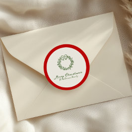 Rode en groene kerstboom ronde sticker