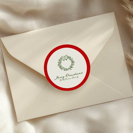 Rode en groene kerstboom ronde sticker