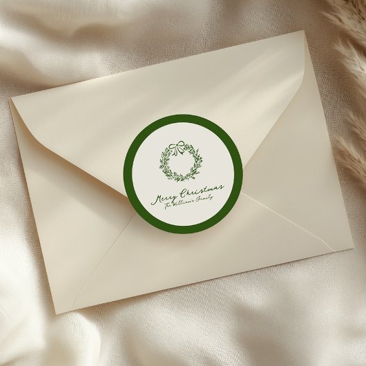 Rode en groene kerstboom ronde sticker