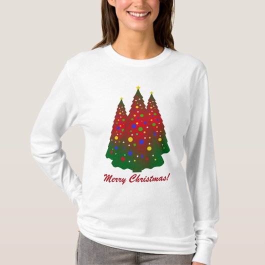 Rode en groene kerstboom t-shirt (Voorkant)