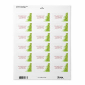 Rode en Groene Kerstboom | Vakantie Adres Label (Full Sheet)