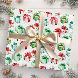 Rode en groene kerstcadeaus cadeaupapier