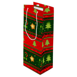 Rode en groene kerstcadeautas wijn cadeautas
