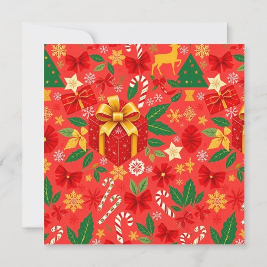 RODE EN GROENE KERSTDAG KAART (Achterkant)