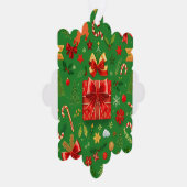 RODE EN GROENE KERSTDAG ORNAMENT KAART (Rechts)