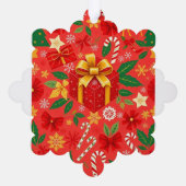 RODE EN GROENE KERSTDAG ORNAMENT KAART (Achterkant)