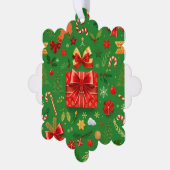 RODE EN GROENE KERSTDAG ORNAMENT KAART (Links)