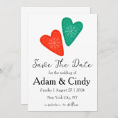 Rode en groene kerstdagen Bewaar de datumkaarten Kaart (Voorkant / Achterkant)