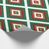 Rode en groene kerstdecoratie cadeaupapier (Hoek)